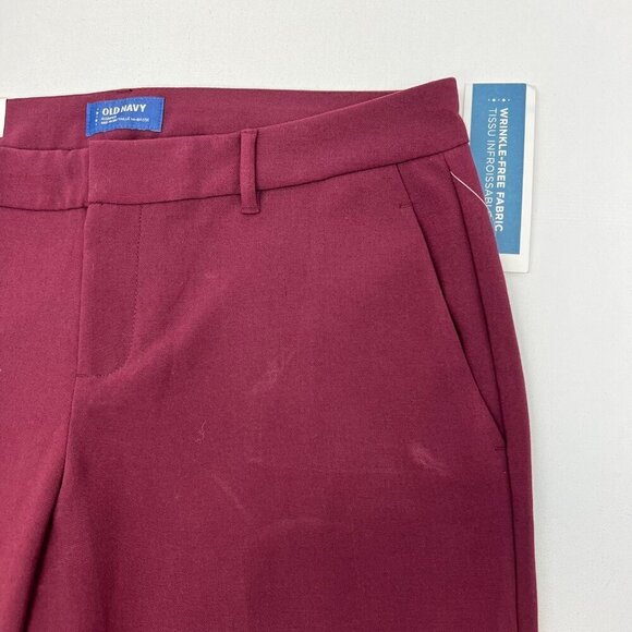 Old Navy Womens Harper Cropped Straight Leg Dress Pants Wine Sz 14 New - Picture 3 of 10
